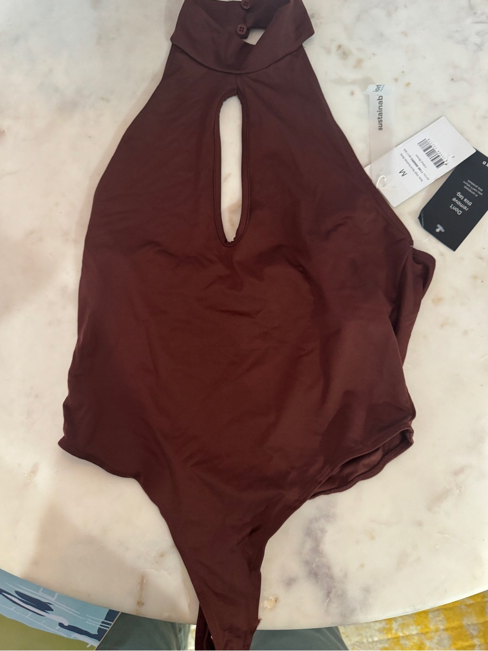 Nakd Chocolate Brown Halter Bodysuit